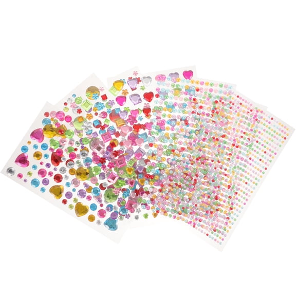 HOMEMAXS  7 Sheets Gel Gems DIY Crystal Drill Scrapbook Decoration Child