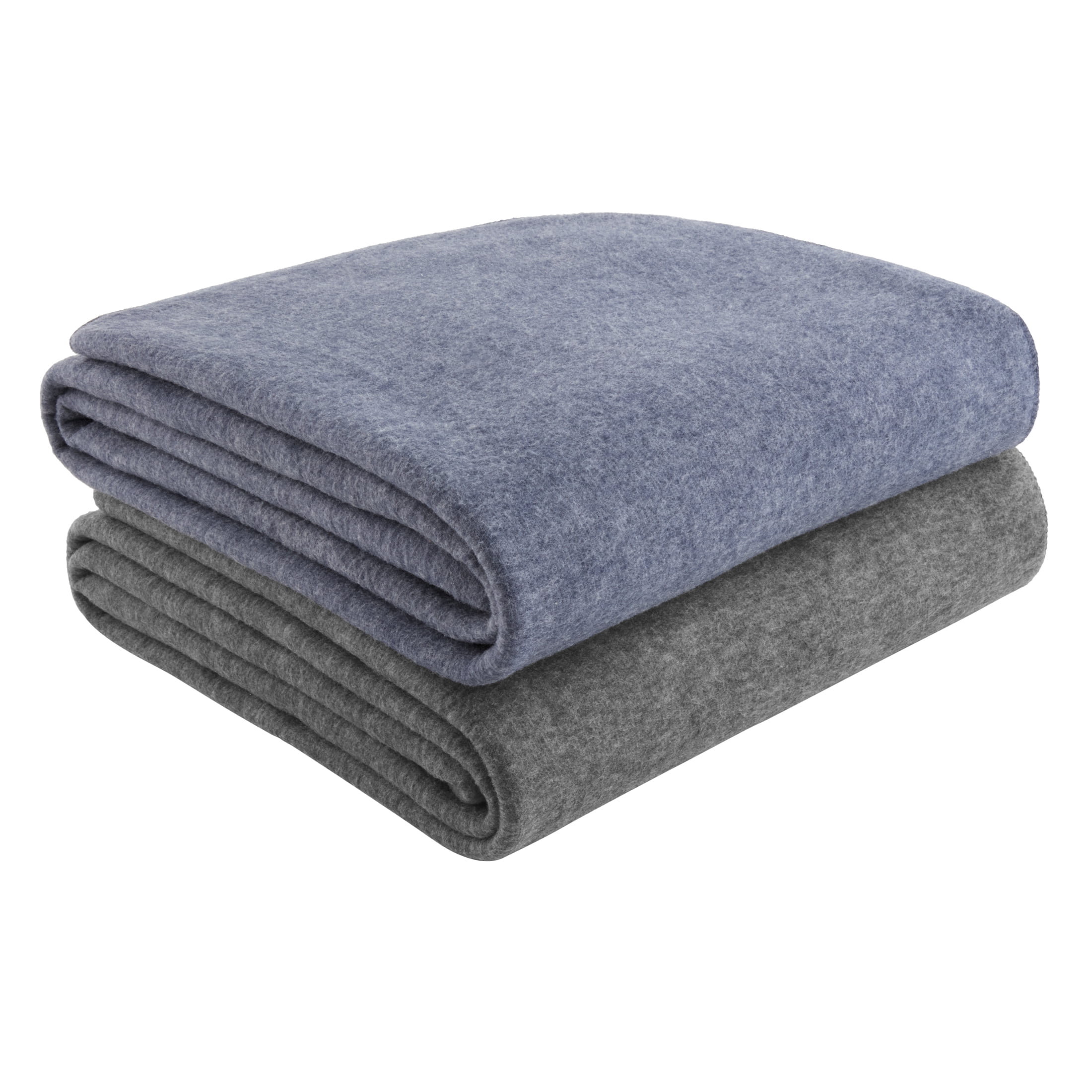 (2 pack) Mainstays Super Soft Fleece Blanket, Blue, Full/Queen