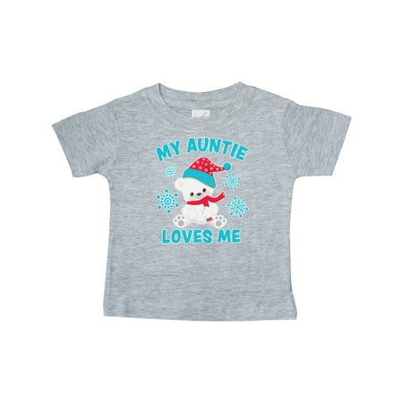 

Inktastic Polar Bear My Auntie Loves Me in Santa Hat with Snowflakes Gift Baby Boy or Baby Girl T-Shirt