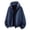 Navy, variant on Mens Jackets Waffle Knit Hooded Full Zip Up Jacket Relaxed Fit Elastic Cuffs Lounge Coat with Pockets Fall Winter Fashion Commuting Outerwear