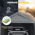 thumbnail image 5 of Grezone 10 x 20 ft Outdoor Canopy Carport Portable Car Tent Garage, Grey, 5 of 8
