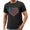 thumbnail image 5 of HOMADLES Men Flag Graphic Tee Independence Day Crewneck Muscle Stretch T Shirt Short Sleeve Black 3XL, 5 of 5