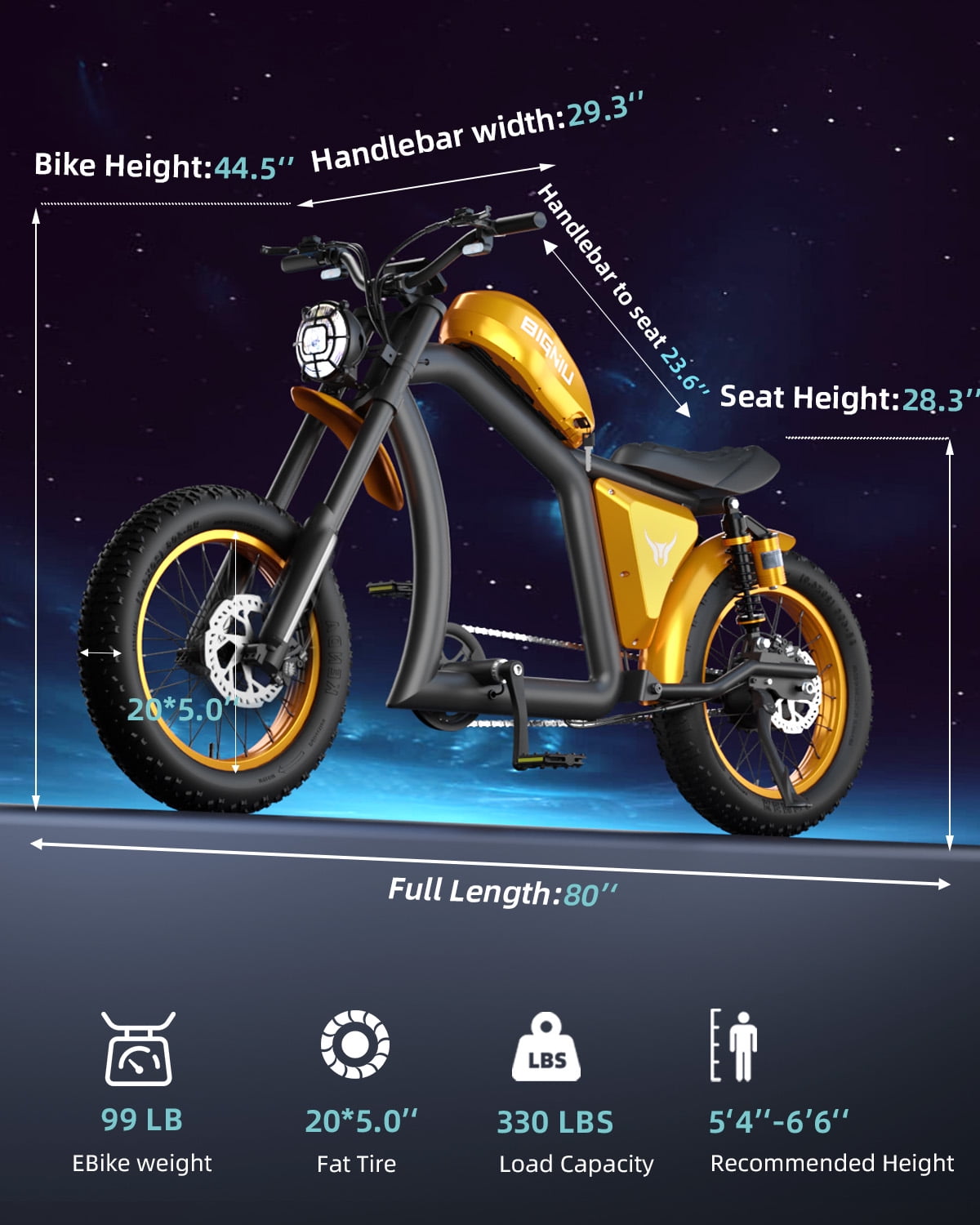 BIGNIU BG-X Electric Bike for Adults,740W Brushless Motor 48V/31.5Ah Up to 40 Miles E-Bike Front/Rear Turn Signal Dual Suspension Ebikes UL2849