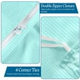 thumbnail image 5 of Aqua-Blue Twin/Twin-XL ( 68" x 90" ) Size 100% Cotton Duvet Set, 800 Thread Count, Stripe Pattern, 1-Piece Comforter Cover with Zipper Closure & 2-Pillow Shams– Hotel Quality, All-Season, 5 of 5