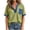 Green, variant on Denim Patchwork Shirts for Women Trendy Color Block Summer Short Sleeve Half Snap Button Down V Neck Henley Tunic Blouse Loose Fit Cotton Tees Tops with Pockets
