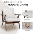 thumbnail image 5 of Okeysen Accent Chair Mid Century Modern Fabric Upholstered Armchair with Wood Frame Thick Cushions Adult for Living Room Bedroom, White, 5 of 7