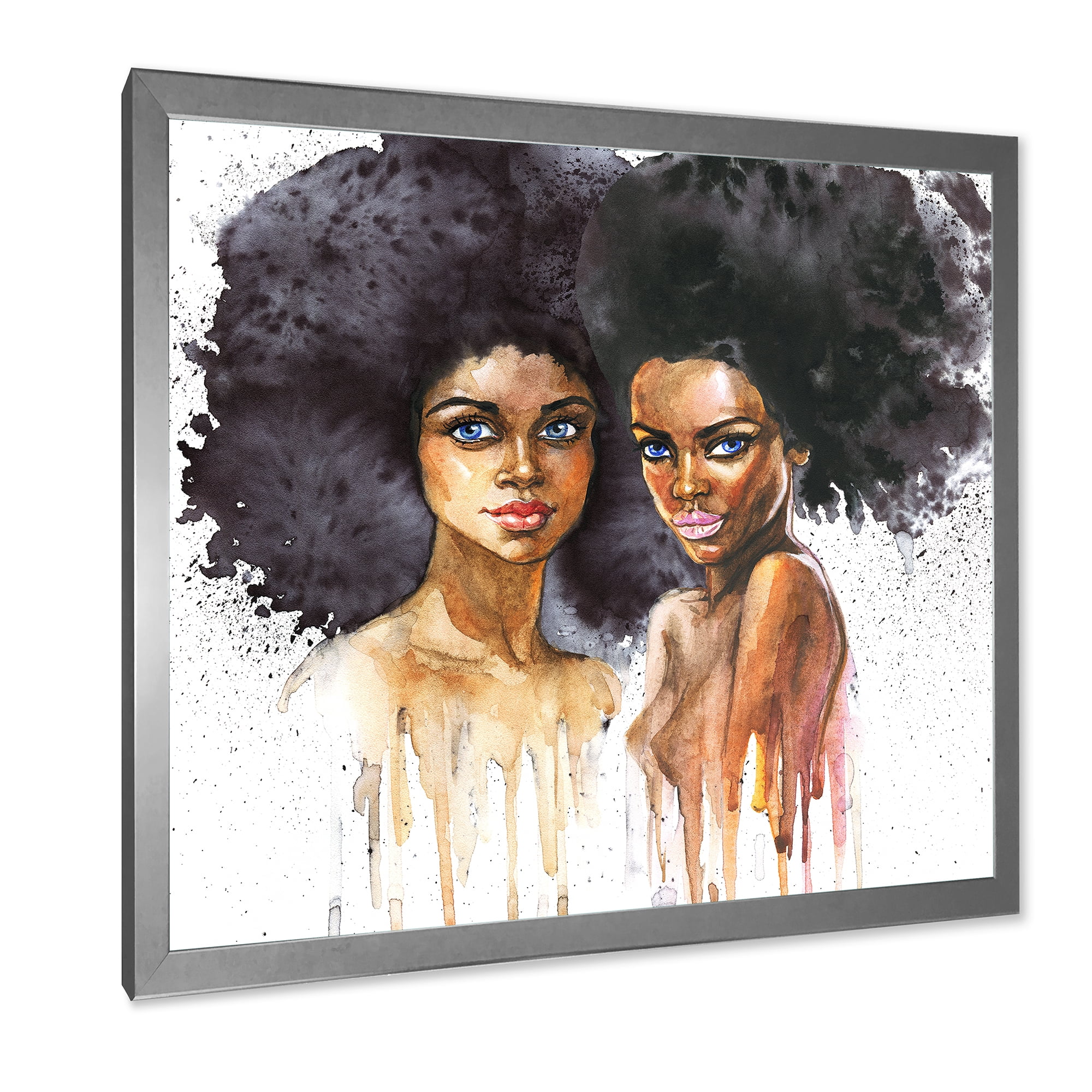 Designart 'Portrait of Two African American Women' Modern Framed Art Print