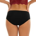 thumbnail image 3 of Sngxgn Womens High Waisted Underwear Lace Silky Panties High Cut Briefs(Black,S), 3 of 5