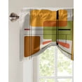 thumbnail image 3 of Tie Up Valance Curtain for Kitchen,Colorful Color Block Stripe Rod Pocket Short Curtains Adjustable Tie-Up Shade Valances,Abstract Geometric Window Treatment for Bathroom Living Room Bedroom, 3 of 8