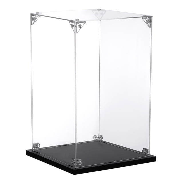 Caja de exhibición acrílica Uxcell de 6x6x8 pulgadas, cubo ensamblable, a prueba de polvo, transparente