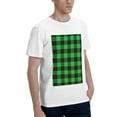 thumbnail image 2 of Bingfone Buffalo Plaid Green Black Men'S Loose Fit Short-Sleeve Pocket T-Shirt, 2 of 7