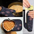 thumbnail image 5 of Yayeee Oven Mitts and Pot Holder Set of 4 Heat Resistant Kitchen Gloves Baking Hot Pad, Red and White Fireworks Pattern, 5 of 5
