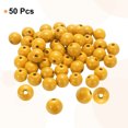 thumbnail image 3 of Uxcell 50 piezas de cuentas de madera naranja de 20 mm, cuentas redondas sueltas con agujero grande de 4.5 mm para hacer joyas, collares, pulseras, manualidades DIY, decoraciones hechas a mano., 3 of 7