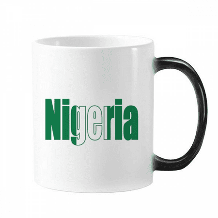

Nigeria Country Flag Name Changing Color Mug Morphing Heat Sensitive Cup With Handles 350ml