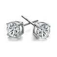 thumbnail image 2 of PJ Jewelry Round Cut White Cubic Zirconia Earrings, White Gold, 2 of 4