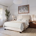 thumbnail image 1 of CorLiving Celeste Modern Upholstered Adult Full Sized Bed Frame with Headboard, Box Spring Required, Beige, 1 of 7