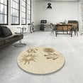 thumbnail image 3 of Ahgly Company Indoor Round Patterned Peach Beige Area Rugs, 3' Round, 3 of 6
