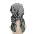 thumbnail image 4 of Yigetop Hijab Scarf for Women Cancer Head Hat Cap Ethnic Bohemian Pre Tied Braid Hair Cover Wrap Turban Headwear Hat Head Wraps for Women Grey One Size, 4 of 8