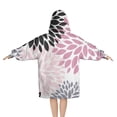 thumbnail image 2 of Pink Floral and Petal Pattern Blanket Hoodies for Kids 6-13YR Oversize Wearable Blanket Hoodies for Boys Girls Teens, 2 of 7