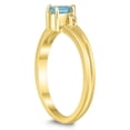 thumbnail image 2 of SZUL Women's 5X3MM Aquamarine and Diamond Pear Shaped Open Three Stone Ring in 10K Yellow Gold, 2 of 4