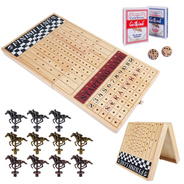 Juego de mesa Horse Race Offelec, tamaño grande, con 11 caballos de metal