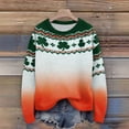 thumbnail image 5 of St. Patrick’s Day Shamrock Hoodie for Women, Casual Long Sleeve Waffle Knit Pullover, Green Clover Sweatshirt with Drawstring Hood and Front Pocket, 5 of 5