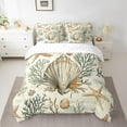 thumbnail image 2 of Erosebridal Marine Seashell Bedding Sets Twin Size, Retro Sealife Comforter Sets with Sheets, Starfish Coral Bed Set, Lightweight Room Decorative, 7pcs, 2 of 6