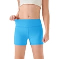 thumbnail image 4 of Ticikt Girls Athletic Shorts Kids High Waisted Yoga Dance Biker Shorts Comfy Gymnastics Shorts,Color:Sky Blue, 4 of 4