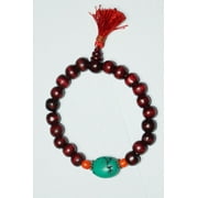 Mogul Wrist Bracelet Rose Wood Turquoise Mala Beads Yoga Gift