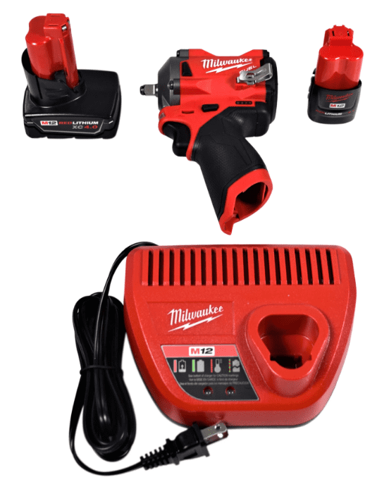 Milwaukee 2554-22 - M12 Fuel 3/8" 12V 2.0Ah Li-Ion Cordless Stubby Impact Wrench Kit