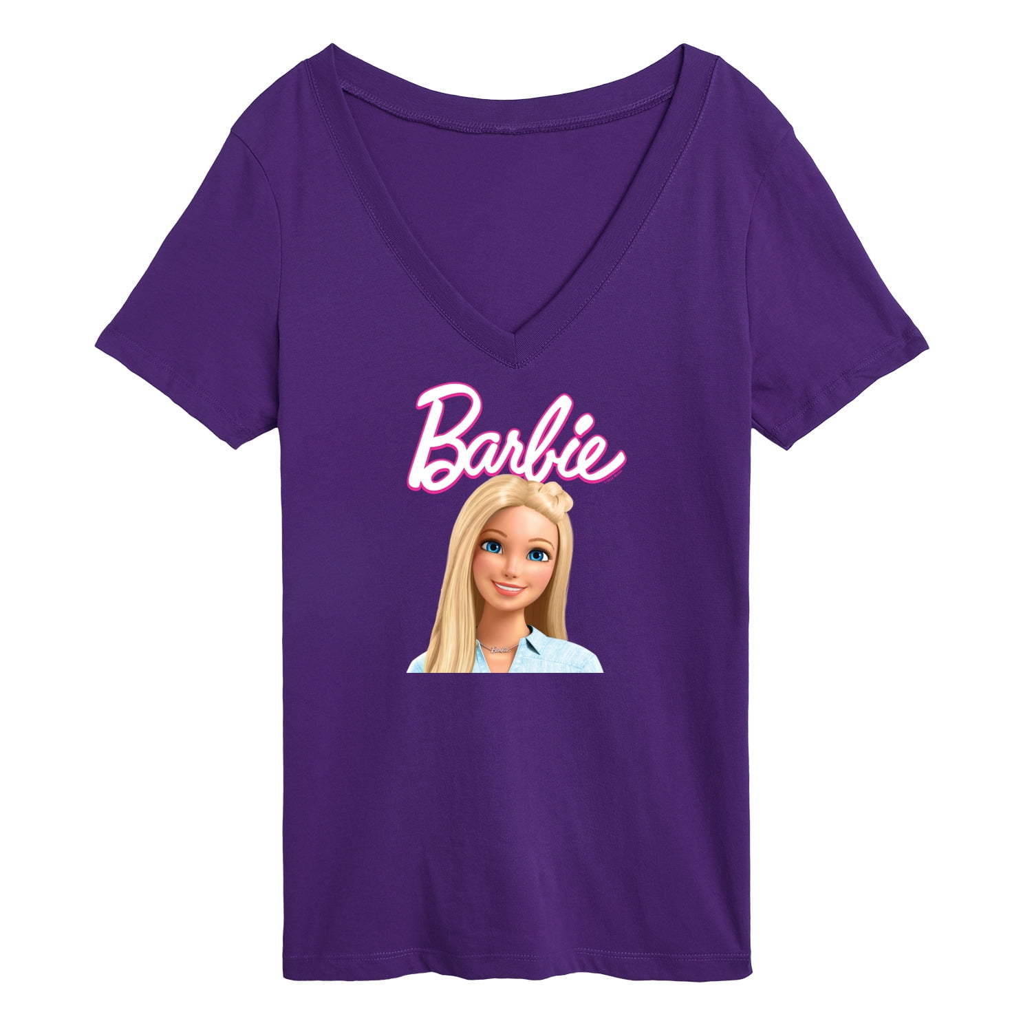 Barbie Original Barbie Doll Women's Short Sleeve Graphic VNeck T