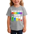 thumbnail image 6 of Boys Gray Funny Teacher T-Shirt, Kids Battery Life Graphic Tee for Preschool Teacher Gift, Cotton Casual Shirt, Kids to Youth Sizes, Back to School,Size 4 T, 6 of 6