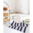 thumbnail image 4 of Pink Navy Blue Striped Kitchen Dish Towels for Drying Dishes Set of 4, Minimalist Abstract Lines Artwork Waffle Weave Microfiber Hand Tea Bathroom Towels Quick Dry & Absorbent Towel 12x12, 4 of 7