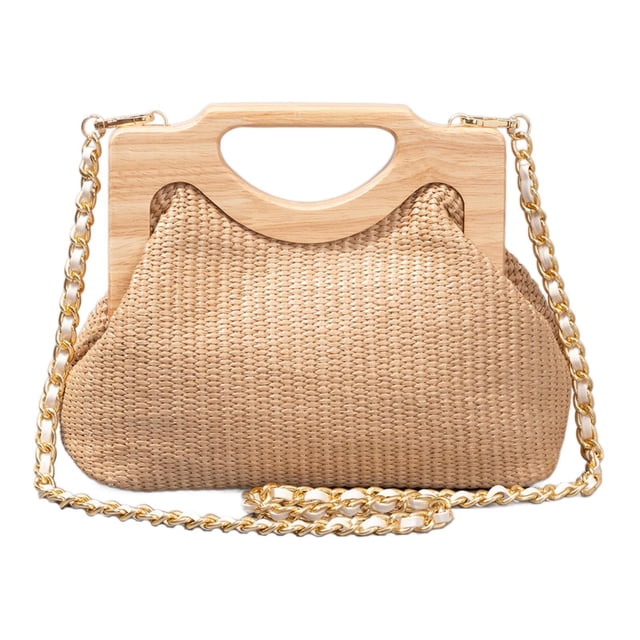 Bolso de hombro para mujer jinwen cruzado con correa extraíble Caqui 26 cm x 8 cm x 20 cm