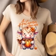 thumbnail image 4 of Autumn Vibes Only Cow Tee | Cute Pumpkin Fall Shirt | Unisex Casual T-Shirt, Light Pink, Size S, 4 of 6
