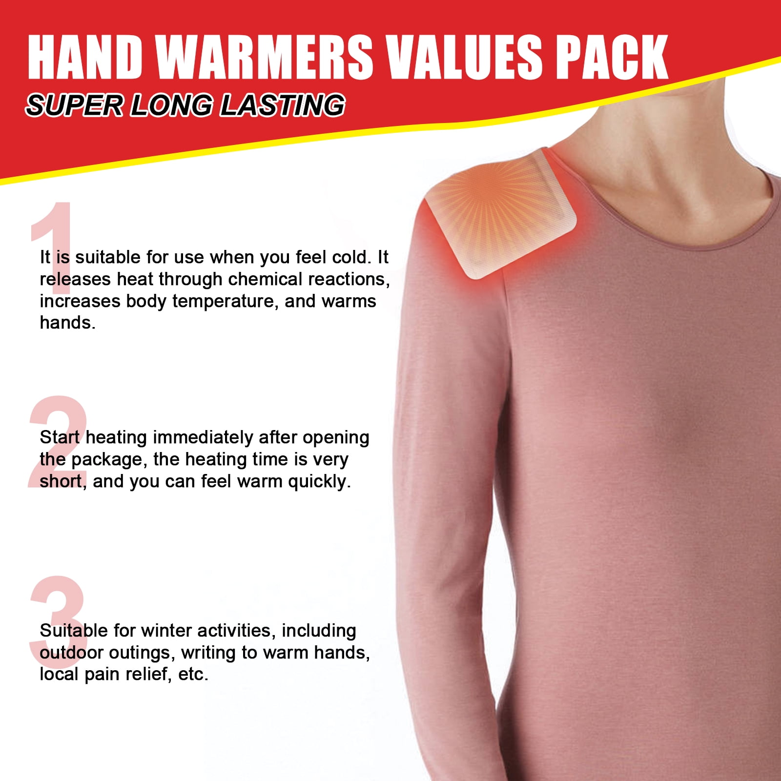 Hand Warmers 4boxes (80 Warmers) - Up to 10 Hours of Long Lasting Warmth and Hot Hands - Easy Air Activation for Hands, Body and Feet