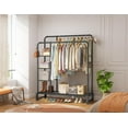 Double Rods Clothes Rack Clothing Rack with 4 Tier Storage Shelves ...