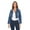 Mid Blue, variant on Womens Plus Size Button Closed Cropped Jean Jacket Stretch Ladies Denim Jacket Oversize Coat