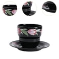 thumbnail image 6 of Esquirla Tea Cup and Saucer Set,Floral Coffee Cup with Plate Set,Home Gift,Easy to Clean 200ml Capacity Porcelain Tea Cup,Coffee Mug black, 6 of 8