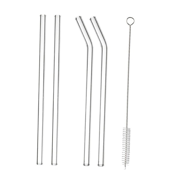 4 pajitas de vidrio reutilizables, transparentes, para batidos Estilo A