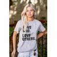 thumbnail image 3 of Love God and Others Christian Quote Plus Size Crewneck Graphic Tee Shirt Brisco Brands 2X, 3 of 5