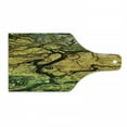 thumbnail image 1 of Japanese Cutting Board, Shadows of Large Maple Along with River with Sun Rays Fall Season Nature Theme, Tempered Glass Cutting and Serving Board, Wine Bottle Shape, Green Yellow, by Ambesonne, 1 of 1