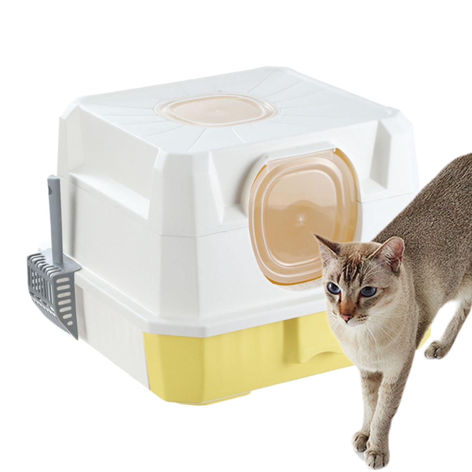 Bvdfgk Closed cat , removable cat toilet, prevent litter leakage, with , yellow