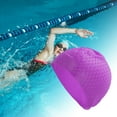 thumbnail image 2 of Unique Bargains 1 Pc Waterproof Ellipse Texture Swimming Cap Purple, 2 of 6