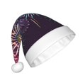 thumbnail image 2 of Fuzoiu Fireworks2 Print Santa Hat Christmas Hat for Adults,Santa Hats with Pompom, Unisex Xmas Holiday Hat for Christmas New Year Festive Party Supplies, 2 of 6