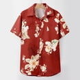 thumbnail image 2 of Alun Tropical Floral Button-Down Shirts for Women Relaxed Fit Short Sleeve Summer Tops Casual Lightweight Breathable Hawaiian Style Beach Vacation Blouses 3—Red XXL, 2 of 5