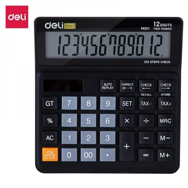 Delivery On Time!!Deli Calculator battery + solar drive, long life, automatic correction of calculation errors -