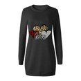 thumbnail image 3 of WILLBEST Robe Vêtements for Women Mode Femme Robe Sweat-Shirt Col Rond Manches Longues Robe Pull, 3 of 3