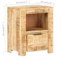 thumbnail image 2 of vidaXL Bedside Cabinet 15.7"x11.8"x19.7" Rough Mango Wood, 2 of 11