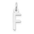 thumbnail image 1 of Diamond2Deal 14K White Gold Small Slanted Block Letter F Initial Pendant for Women, 1 of 6